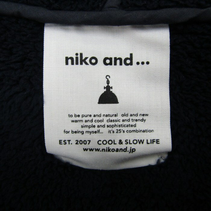 niko and... ニコアンド 裏地ボアコート ジャケット アウター レディース フリーサイズ ネイビー 【中古】