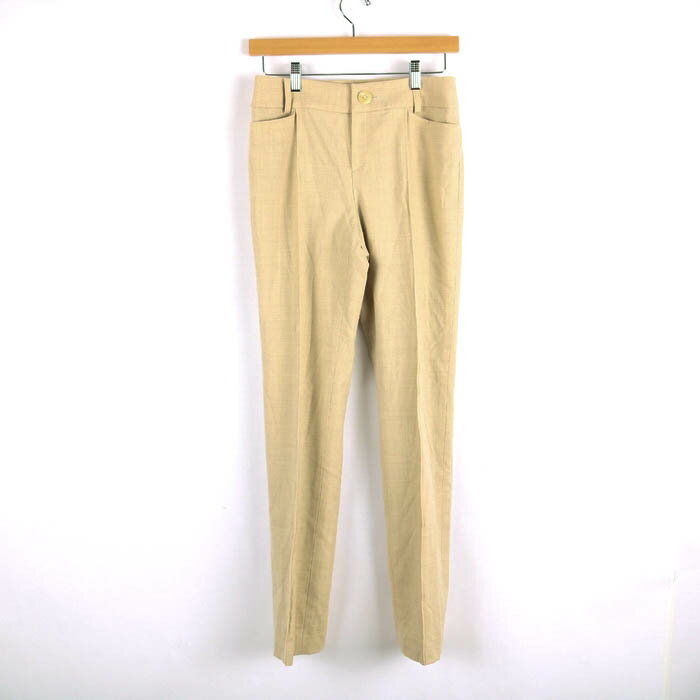 LAPINE BLANCHE ラピーヌブランシュ パンツ ボトムス センタープレス ウール 日本製 レディース 38サイズ ベージュ 【中古】