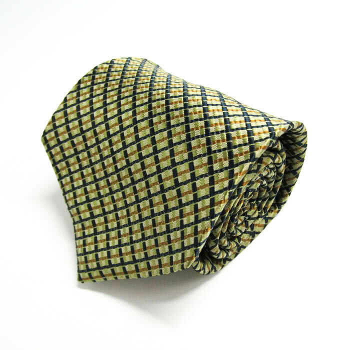 renoma レノマ ブランド ネクタイ チェック柄 格子柄 シルク 日本製 PO メンズ カーキ 【中古】