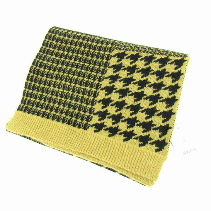 アクシーズファム ケーブル×千鳥ニットストール 未使用 ブランド マフラー レディース ブラウン axes femme 【中古】