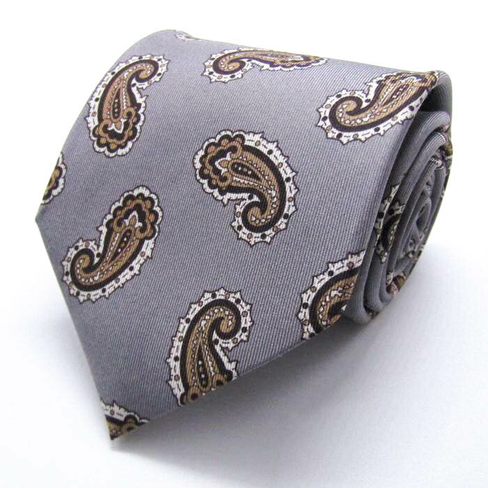 JUNKO SIMADA ジュンコシマダ ブランド ネクタイ 総柄 ペイズリー シルク PO メンズ グレー 【中古】