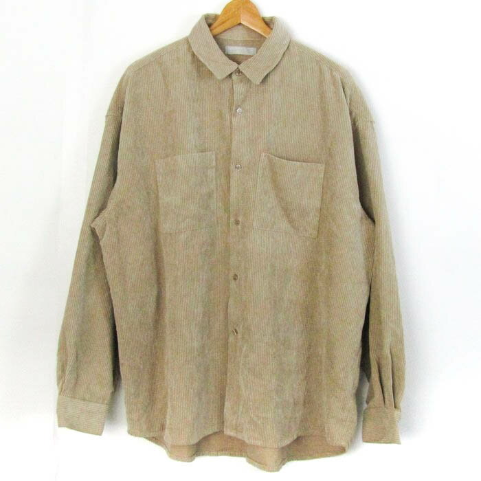 センスオブプレイス 長袖コーデュロイシャツ トップス メンズ Lサイズ ベージュ SENSE OF PLACE by URBAN RESEARCH 【中古】