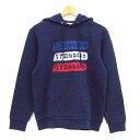 THE SHOP TK ザショップティーケー パーカー 長袖 スウェット プルオーバー トップス メンズ Mサイズ ネイビー×レッド×ホワイト 【中古】