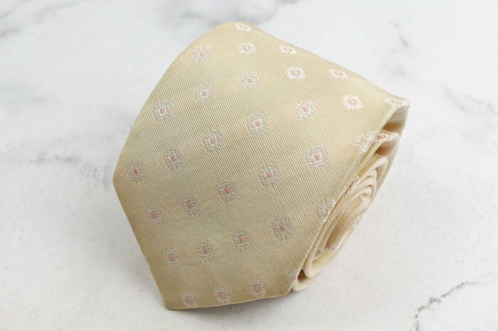 エディフィス ブランド ネクタイ 小紋柄 ドット シルク PO メンズ ベージュ EDIFICE 【中古】(4)