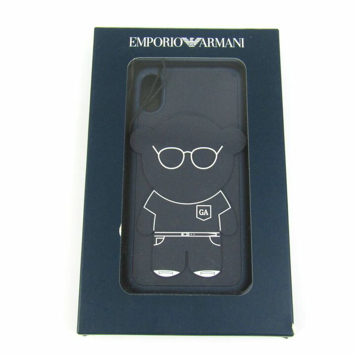 Emporio Armani エンポリオ・アルマーニ iPhoneケース ベアー くま ブランド レディース ネイビー 【中古】