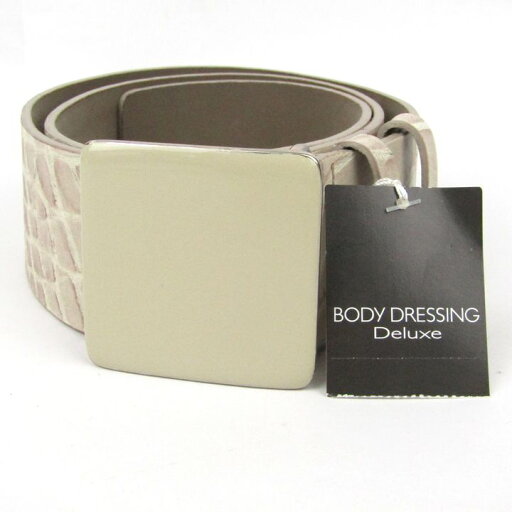 BODY DRESSING Deluxe ボディドレッシングデラックス ベルト クロコダイル型押し レザー ブランド 小物 レディース ベージュ系 【中古】 BODY DRESSING Deluxe ボディドレッシングデラックス ベルト クロコダイル型押し レザー ブランド 小物 レディース ベージュ系 【中古】