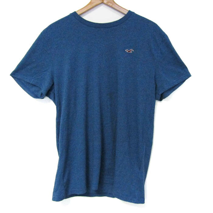 ホリスター 半袖Tシャツ クルーネック ロゴ 大きいサイズ トップス メンズ XLサイズ ブルー系 Hollister 【中古】