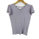 ミッシュマッシュ ニット トップス 半袖 リブ レースアップ レディース Mサイズ パープル MISCH MASCH 【中古】(4)