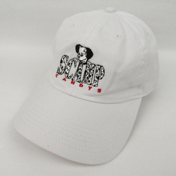 キャンディーストリッパー キャップ 帽子 犬柄 ストラップバック 日本製 ブランド レディース ホワイト CANDY STRIPPER 【中古】