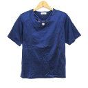 ベルソウン カットソー シャツ トップス 半袖Tシャツ 日本製 レディース フリーサイズ ネイビー Belle Soeun 【中古】(4)
