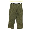 ポールカ クロップドパンツ ボトムス 総柄 ストレッチ レディース 38サイズ ベージュ×黒 PAULE KA 【中古】