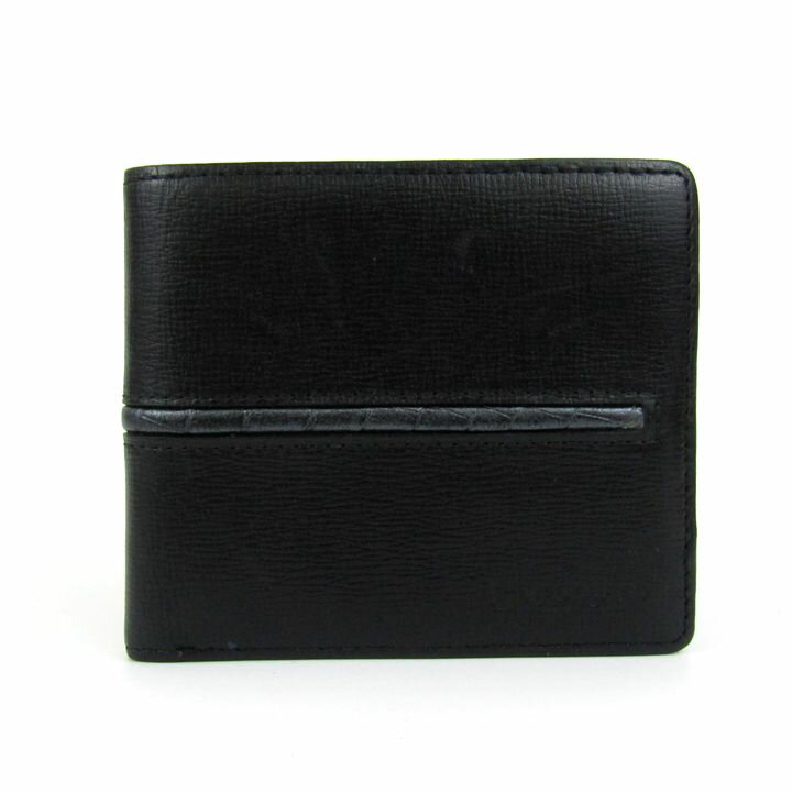 U by ungaro ユーバイウンガロ 二つ折り財布 ウォレット ブランド メンズ ブラック 【中古】