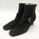 サルヴァトーレフェラガモ ブーツ スウェード ブランド シューズ 靴 黒 レディース 7サイズ ブラック Salvatore Ferragamo 【中古】(4)