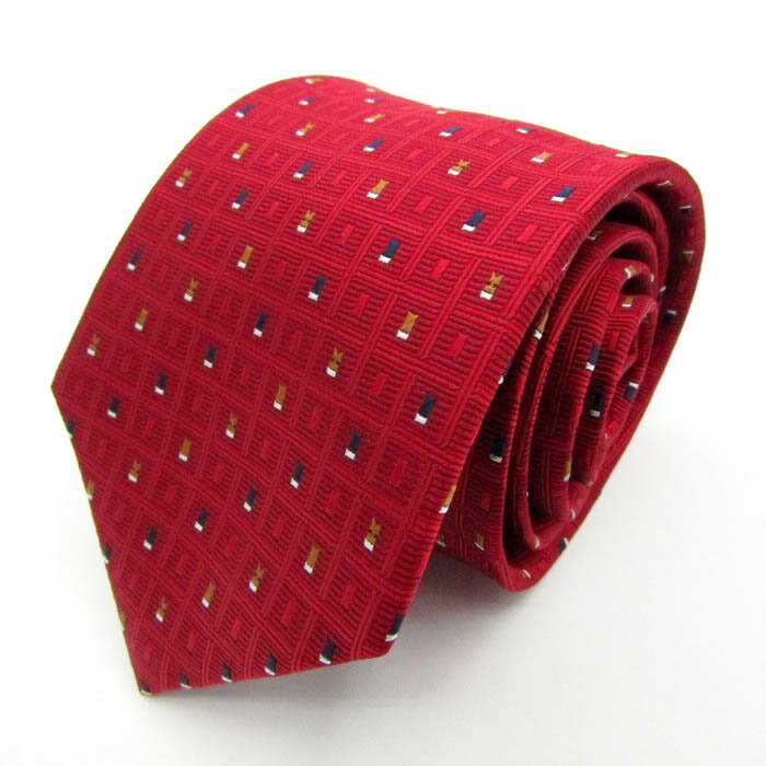 日本ダービー ブランド ネクタイ シルク 小紋柄 格子柄 競馬 コレクション PO メンズ レッド JAPAN 【..