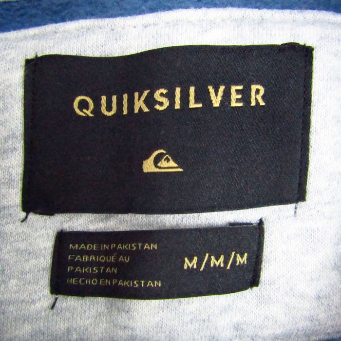 クイックシルバー スウェット トレーナー フーディ 裏起毛 スポーツウエア トップス メンズ Mサイズ ブルー系 Quiksilver 【中古】