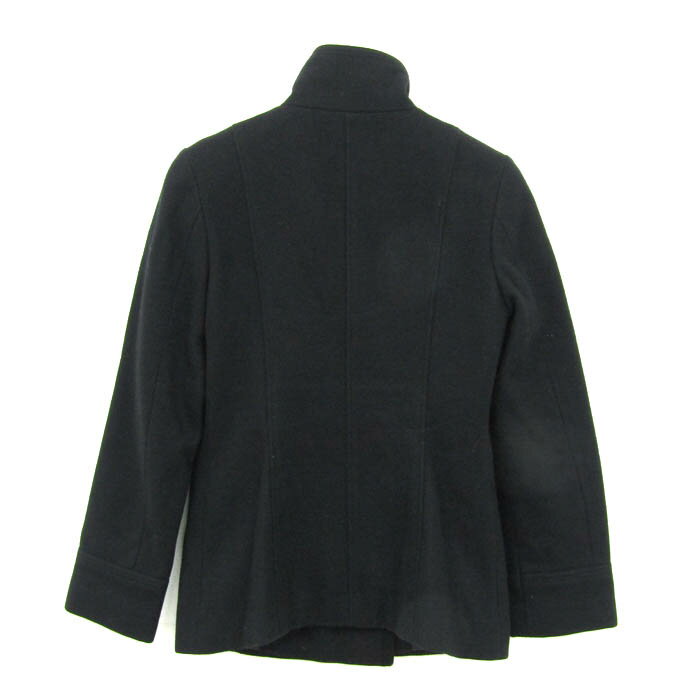 ミッシェルクラン ウールコート スタンドカラー アウター レディース 38サイズ ブラック MICHEL KLEIN 【中古】