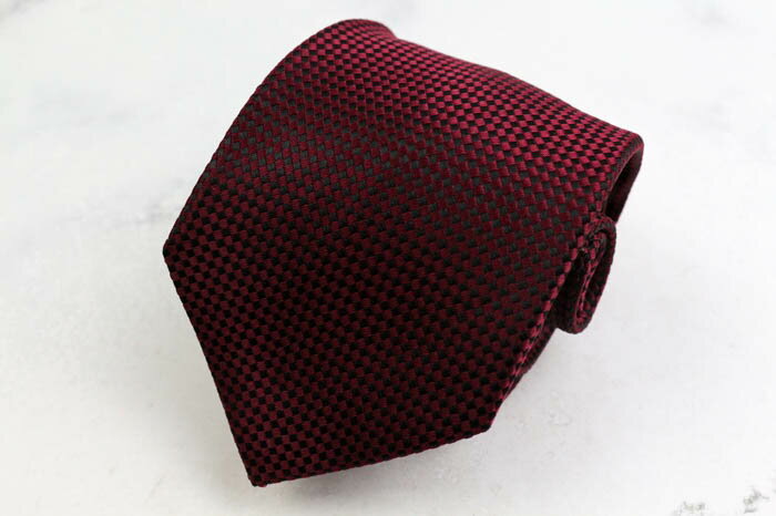 シンプルフレーズクラバット ブランド ネクタイ ドット柄 チェック柄 PO メンズ レッド SIMPLE PHRASE CRAVAT 【中古】