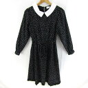 トッコ クローゼット ワンピース 長袖 ドット柄 トップス レディース Mサイズ ブラック系 tocco closet 【中古】(4)