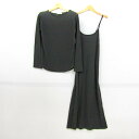 ショコラフィネローブ セットアップ 上下セット カットソー ワンピース レディース フリーサイズ グレー系 chocol raffine robe 【中古】