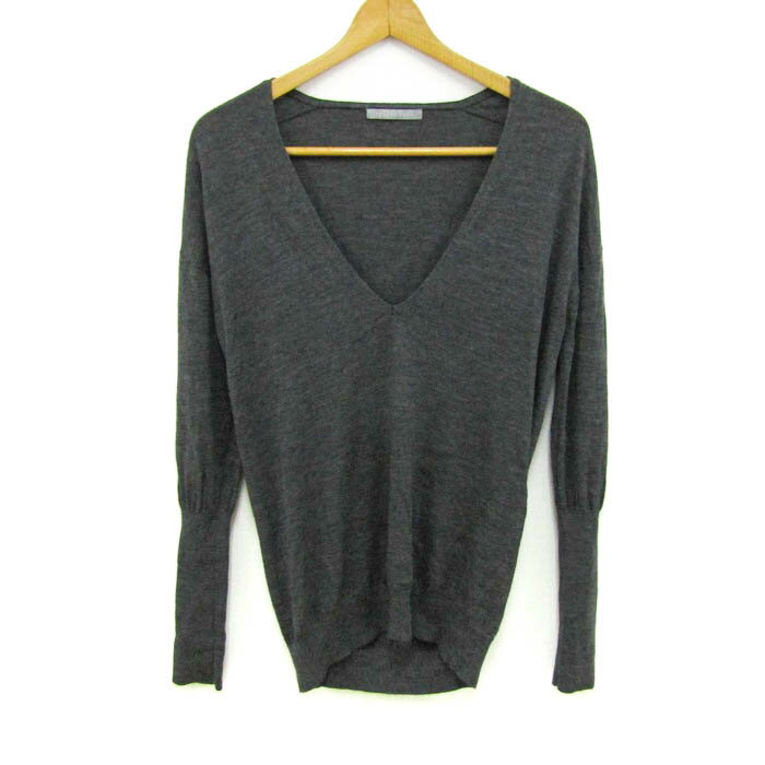 セオリーリュクス ニット トップス 長袖 Vネック セーター レディース 38サイズ グレー theory luxe 【中古】