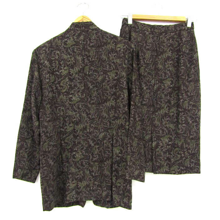 クリスチャンオジャール セットアップ 上下セット ジャケット スカート レディース フリーサイズ ブラウン系 CHRISTIAN AUJARD 【中古】