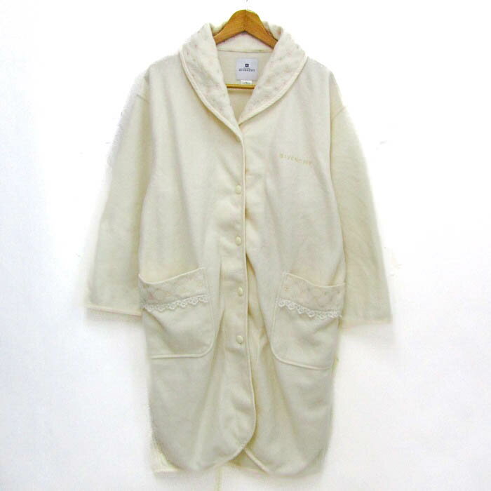 ジバンシィ ルームウェア ガウン 前開き 部屋着 レディース Lサイズ オフホワイト GIVENCHY 【中古】