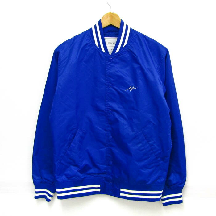 BROWNY ブラウニー スタジャン シャンパー ブルゾン アウター メンズ Mサイズ ブルー×白 【中古】