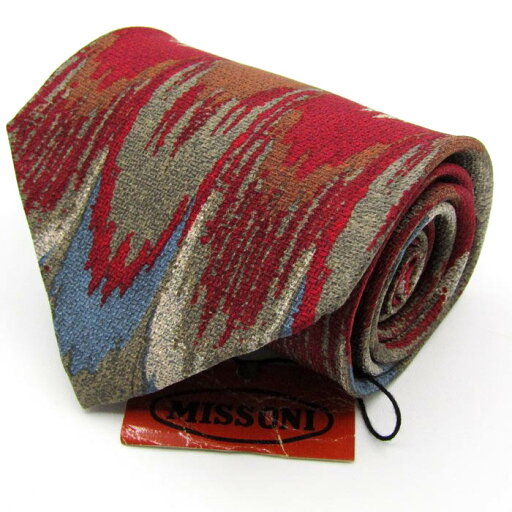 ミッソーニ ブランド ネクタイ 総柄 パネル柄 シルク 日本製 未使用タグ付 PO メンズ レッド Missoni 【中古】 ミッソーニ ブランド ネクタイ 総柄 パネル柄 シルク 日本製 未使用タグ付 PO メンズ レッド Missoni 【中古】