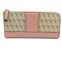 エル 長財布 ラウンドファスナー モノグラム ウォレット ブランド レディース ピンク ELLE 【中古】