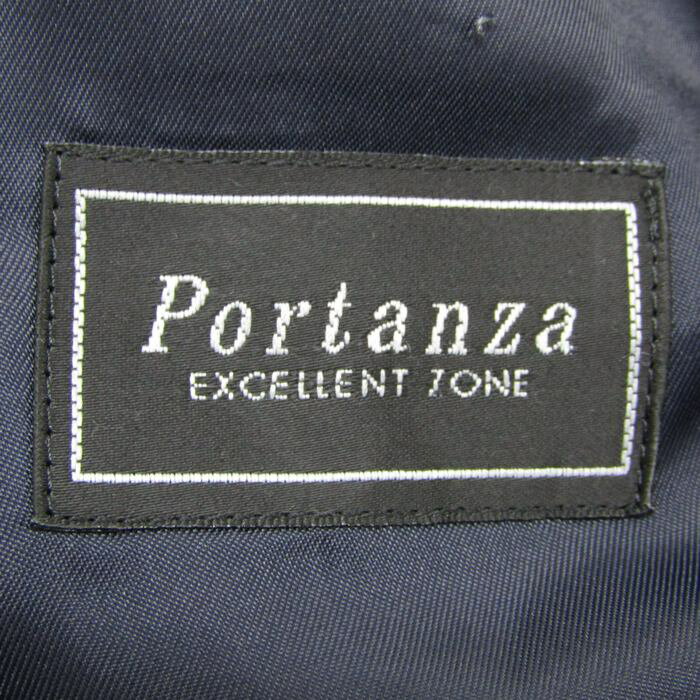 ポテンザ スーツ セットアップ 上下セット ジャケット パンツ ストライプ柄 メンズ 92YA5サイズ ネイビー Portanza EXCELLENT ZONE 【中古】