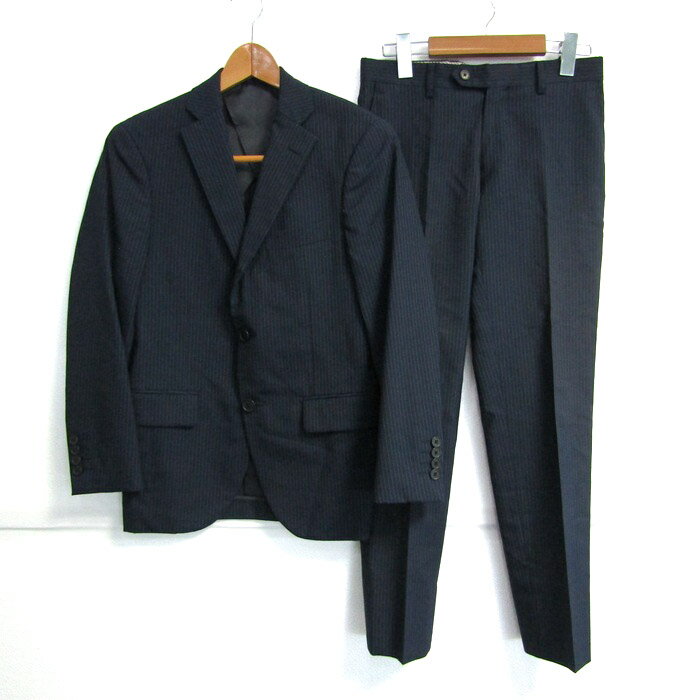 ディファレンス スーツ セットアップ 上下セット ジャケット パンツ 記名有 メンズ 42-SLIM 73サイズ ネイビー系 DIFFERENCE 【中古】