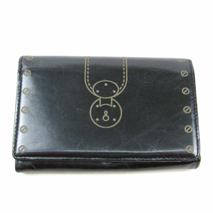 Roberta di Camerino ロベルタ・ディ・カメリーノ 二つ折り財布 ウォレット ブランド レディース ブラック 【中古】