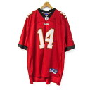 リーボック 半袖 Tシャツ ユニフォーム バッカニアーズ NFL アメフト 大きいサイズ トップス メンズ 2XLサイズ レッド系 Reebok 【中古】