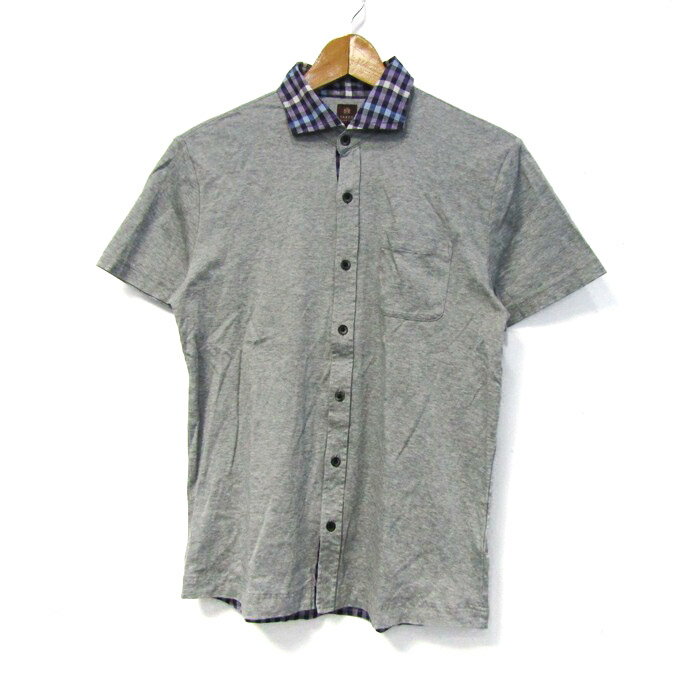 タケオキクチ 半袖シャツ コットン100% ブランド トップス メンズ 2サイズ グレー系 TAKEO KIKUCHI 【中古】