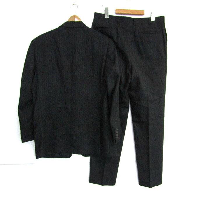 ユーピーレノマ スーツ セットアップ 上下セット ストライプ柄 メンズ 98-88-175サイズ ブラック U.P renoma 【中古】