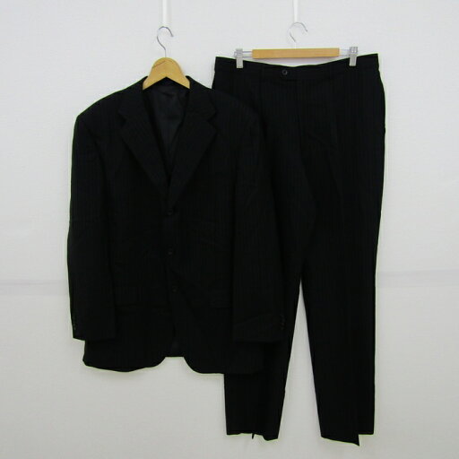 フィッチェ スーツ セットアップ ウール/カシミヤ混 ジャケット パンツ 上下セット 黒 メンズ 100AB7サイズ ブラック系 FICCE 【中古】 フィッチェ スーツ セットアップ ウール/カシミヤ混 ジャケット パンツ 上下セット 黒 メンズ 100AB7サイズ ブラック系 FICCE 【中古】