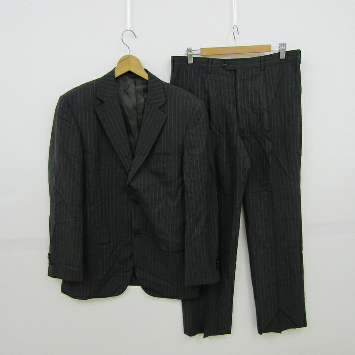 ハーベストラグジュアリー スーツ セットアップ ウール100% 上下セット 記名有 メンズ AB6サイズ グレー Harvest Luxury 【中古】