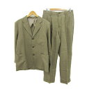 エディー・バウアー スーツ セットアップ リネン100% 上下セット 記名有 メンズ S/31×32サイズ ベージュ系 Eddie Bauer 【中古】