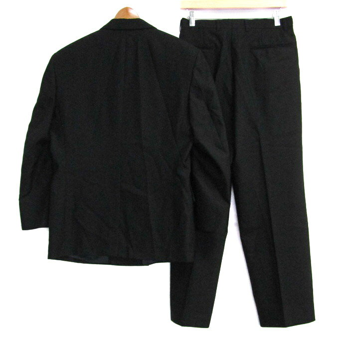 ハウプト スーツ セットアップ 上下セット ジャケット パンツ 記名有 日本製 黒 メンズ A4サイズ ブラック系 HAUPT PRESTIGE 【中古】