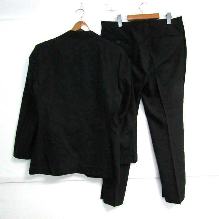 レジオネオム スーツ セットアップ 上下セット ストライプ柄 大きいサイズ メンズ 102AB8サイズ ブラック regione HOMME 【中古】