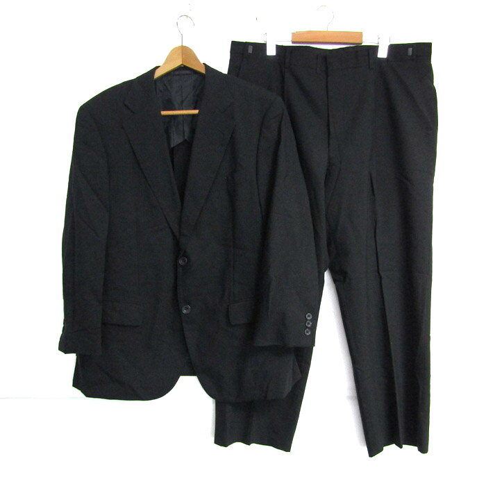 ジャンニ・ヴァレンティノ スーツ セットアップ 上下セット ストライプ柄 メンズ 1.00E+07サイズ ブラック GIANNI VALENTINO 【中古】