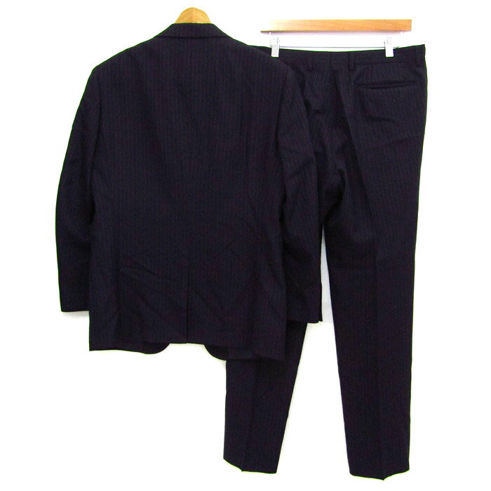 エスペティーバ スーツ セットアップ 上下セット ストライプ柄 materia di lusso メンズ 96AB5サイズ ネイビー ASPETIVA 【中古】