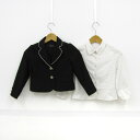 hiromichi nakano ヒロミチナカノ アンサンブル ジャケット ブラウス フォーマル キッズ 女の子用 120サイズ 黒×白 【中古】