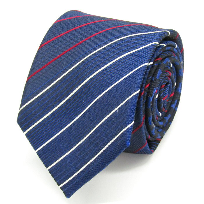 renoma レノマ ブランド ネクタイ シルク ストライプ柄 ライン柄 PO メンズ ネイビー 【中古】