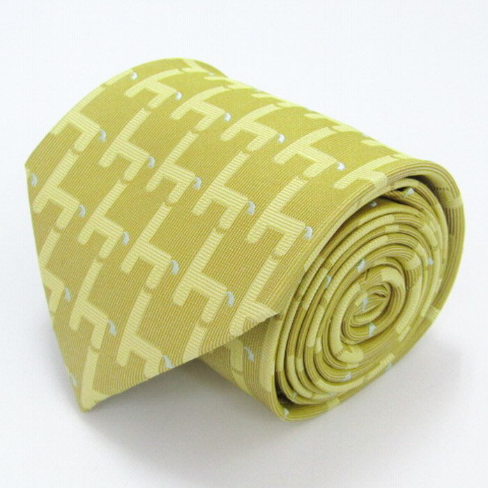 JAPAN 日本ダービー ブランド ネクタイ シルク 総柄 動物柄 コレクション 競馬 PO メンズ イエロー 【..