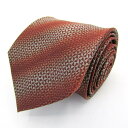 TAKEZO タケゾー ブランド ネクタイ ストライプ柄 格子柄 シルク PO メンズ ブラウン 【中古】