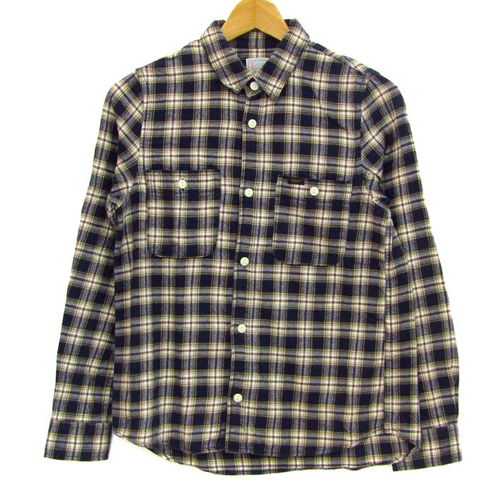 【全品39％OFFクーポン配布中】Lee リー 長袖シャツ トップス チェック柄 ネルシャツ メンズ Mサイズ ネイビー 【中古】