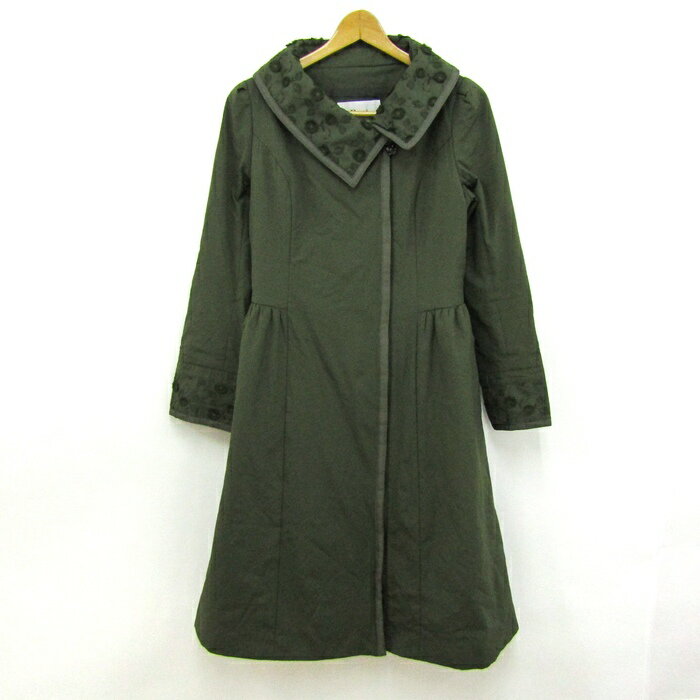 Rene ルネ ロングコート 中綿入り アウター 日本製 レディース 36サイズ カーキ 【中古】