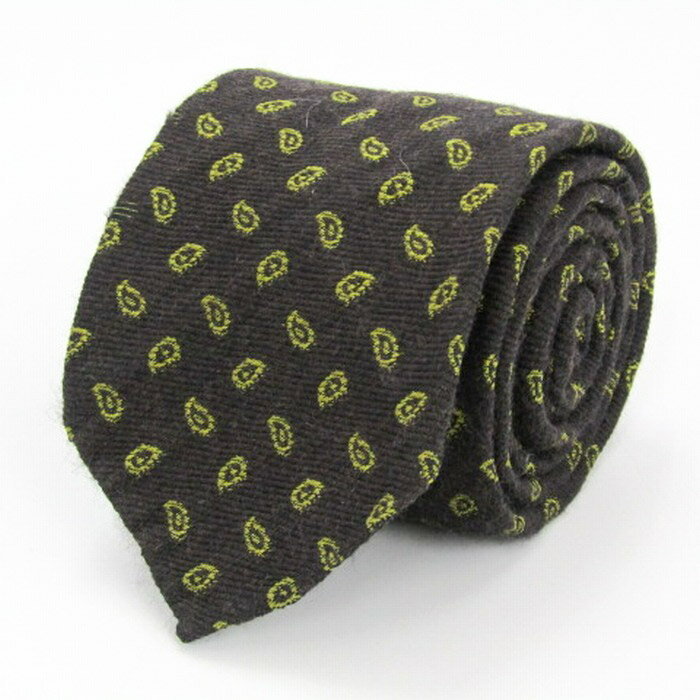 【楽天スーパーSALE 50％OFF 9月4日20:00〜9月11日01:59まで】アレクサンダージュリアン ブランド ネクタイ ペイズリー シルク ウール イタリア製 PO メンズ ブラック Alexander Julian 【中古】