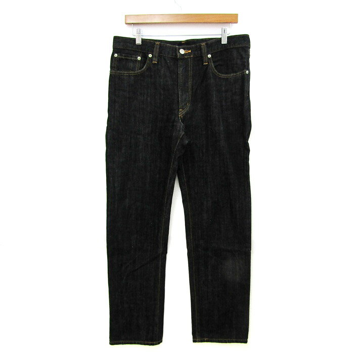 EDWIN エドウィン デニムパンツ ボトムス ストレートジーンズ 日本製 メンズ 33サイズ ブラック 【中古】